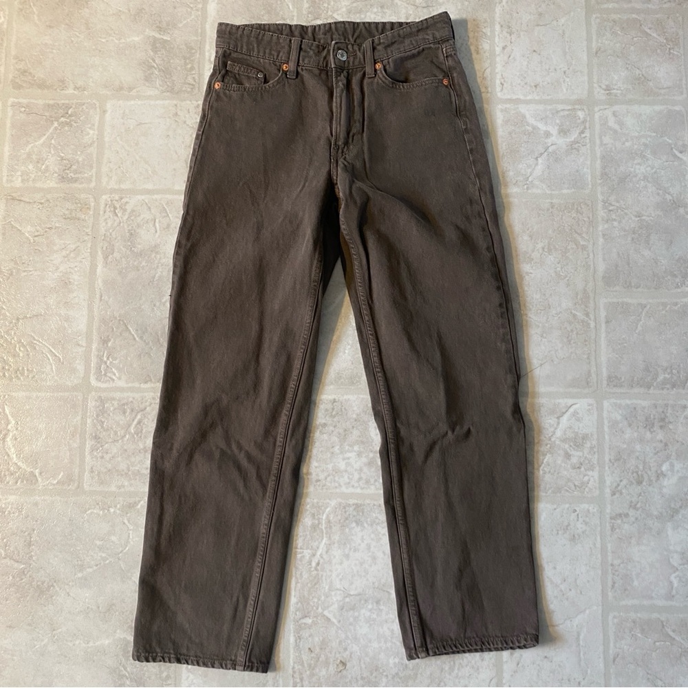 Brown Straight-Leg Jeans